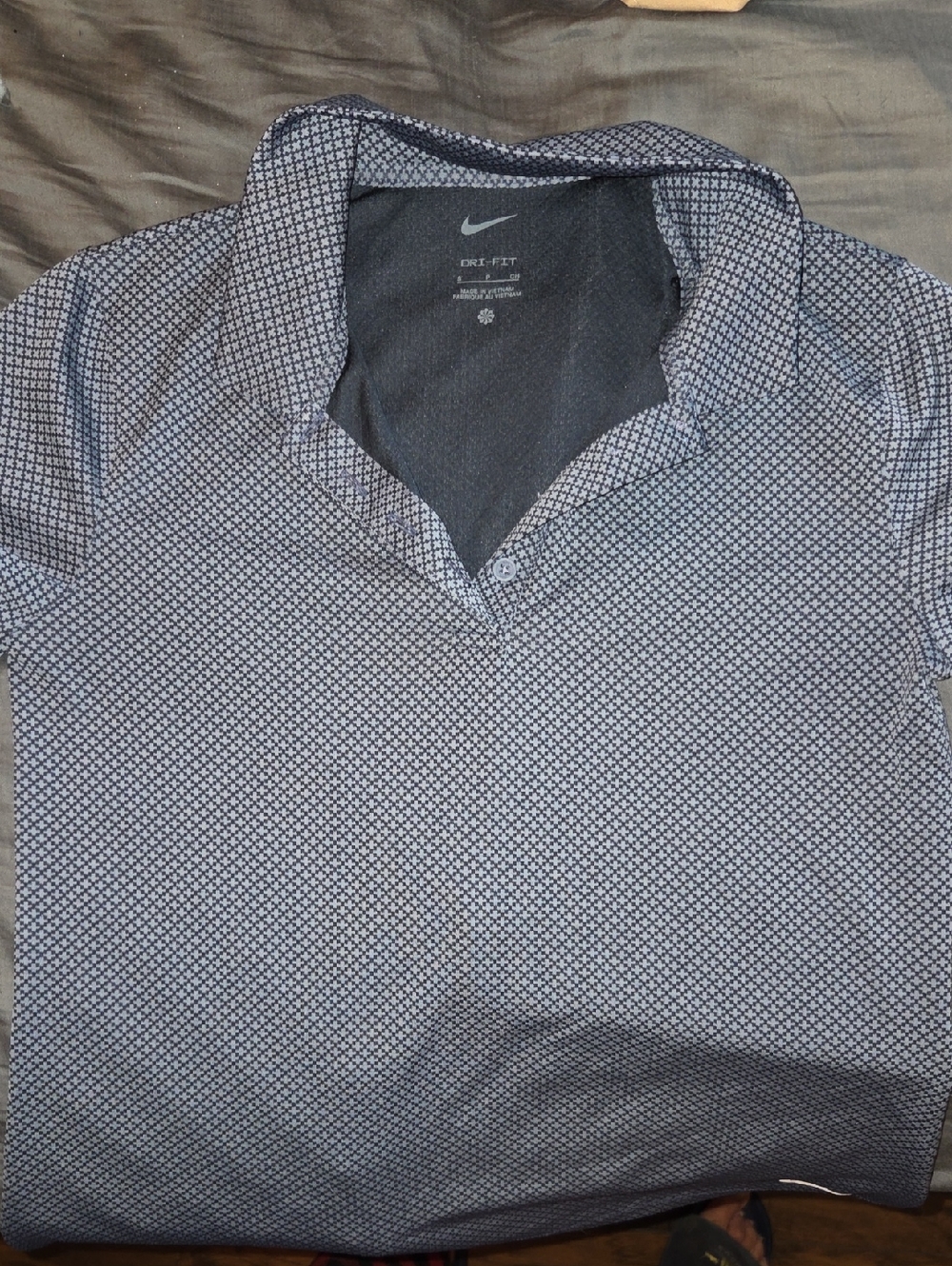 Nike Navy Patterned Dri-FIT Polo